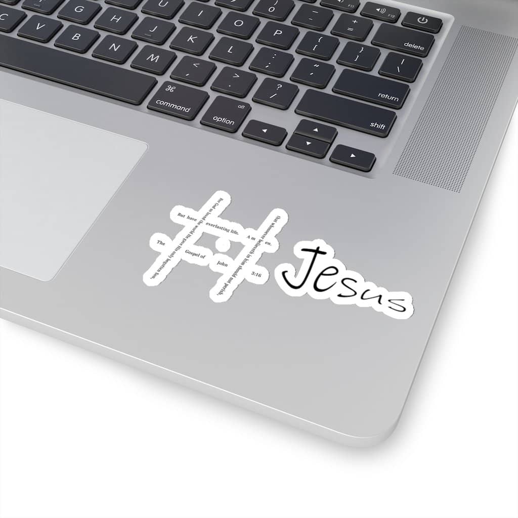 Kiss-Cut Stickers "Hashtag Jesus" in 4 Sizes Free Shipping (4445002104926)
