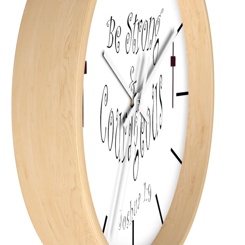 Wall clock &quot;Be Strong &amp; Courageous&quot; (3958407069790)