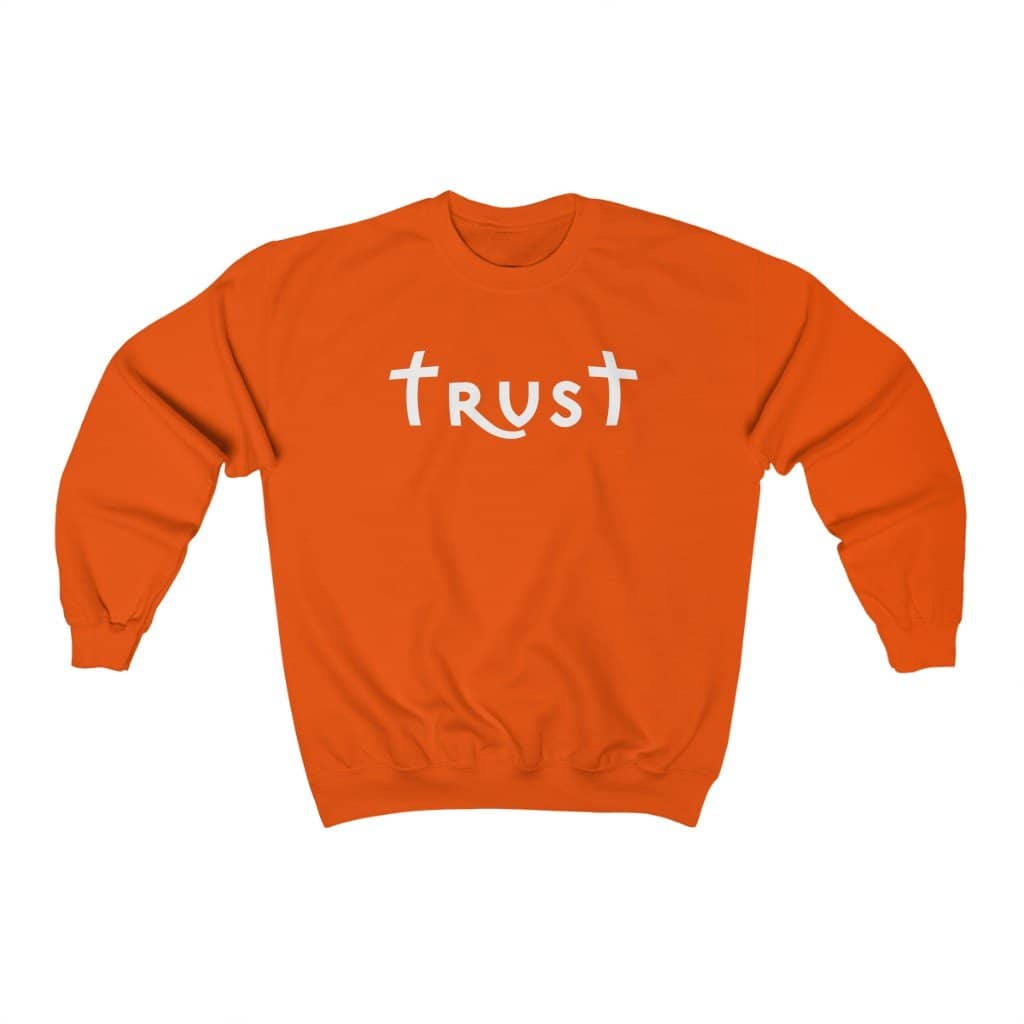Heavy Blend™ Crewneck Sweatshirt &quot;Trust&quot; white font (4752275112030)