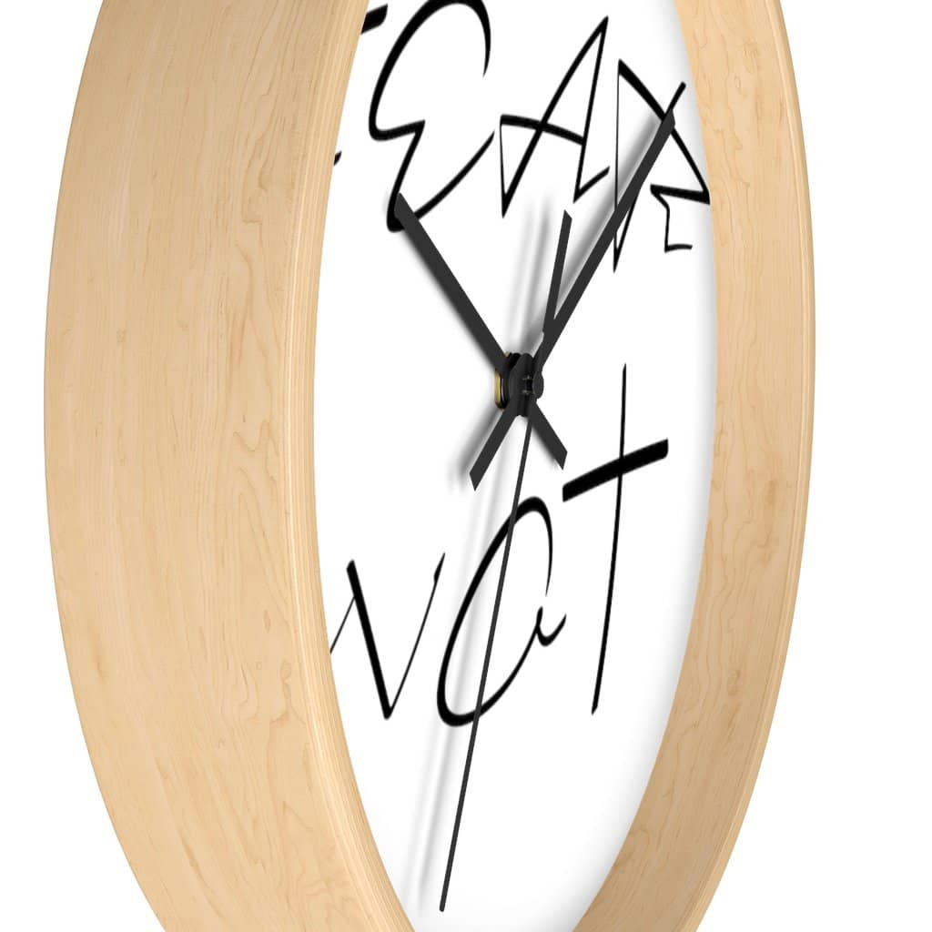 Wall clock "Fear Not" in 2 Frame Colors and 2 Hand Colors (4394316628062)
