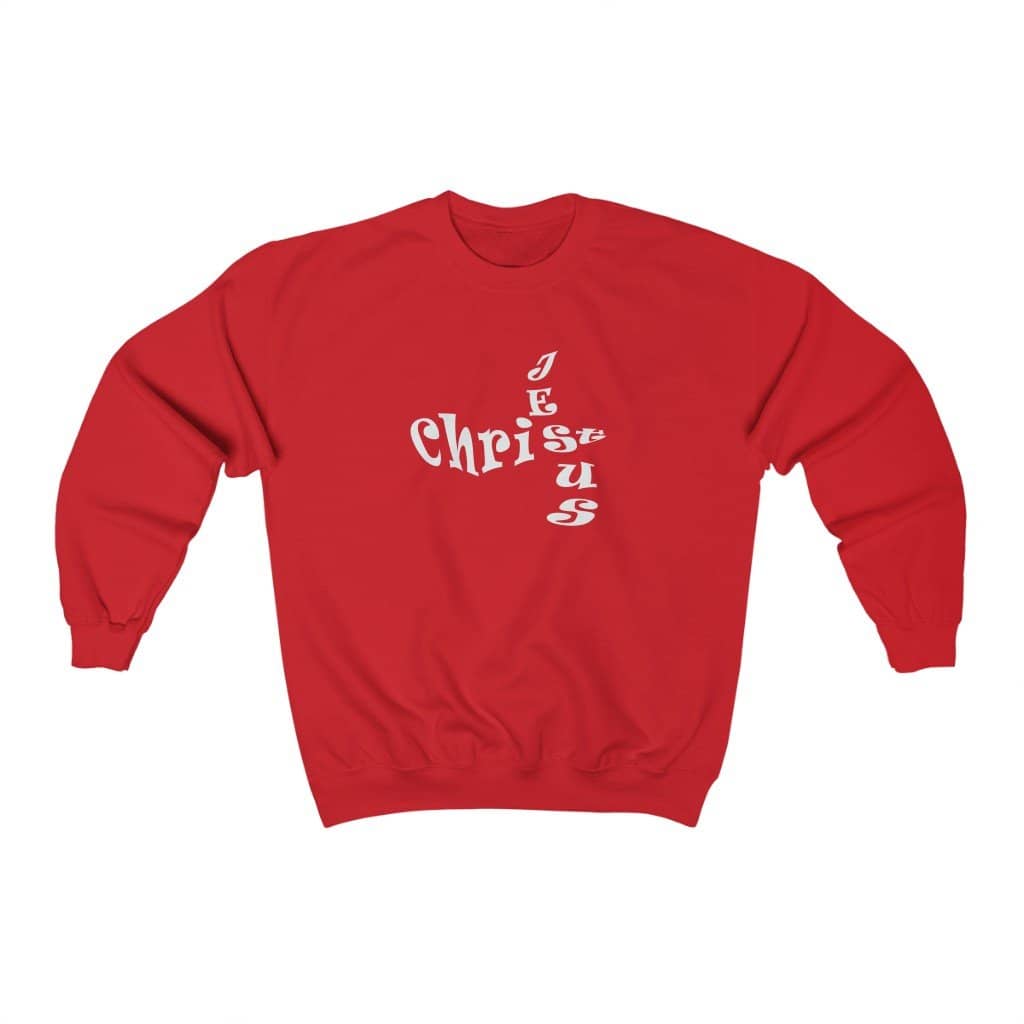 Heavy Blend™ Crewneck Sweatshirt "Jesus Cross" in 7 Colors and 8 Sizes (4408561598558)