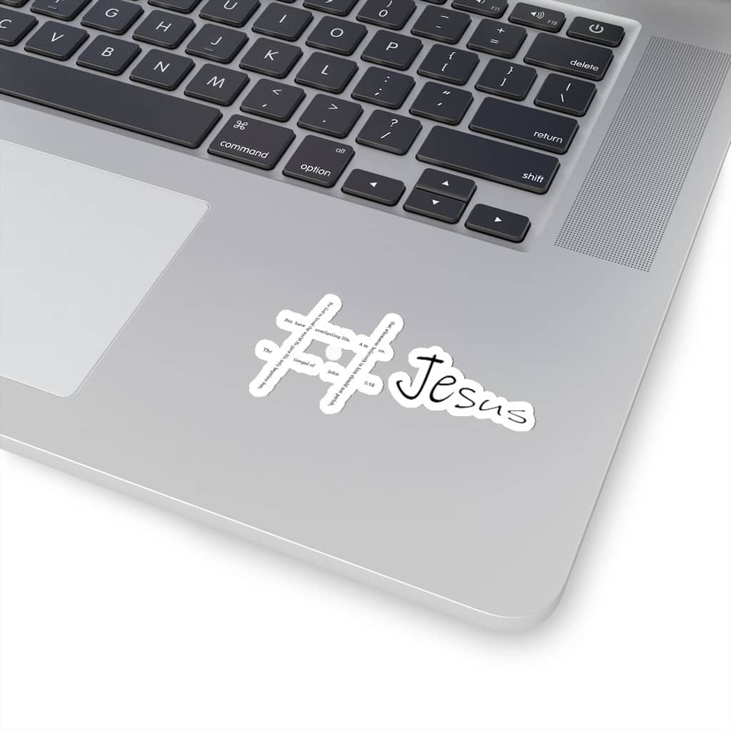 Kiss-Cut Stickers "Hashtag Jesus" in 4 Sizes Free Shipping (4445002104926)