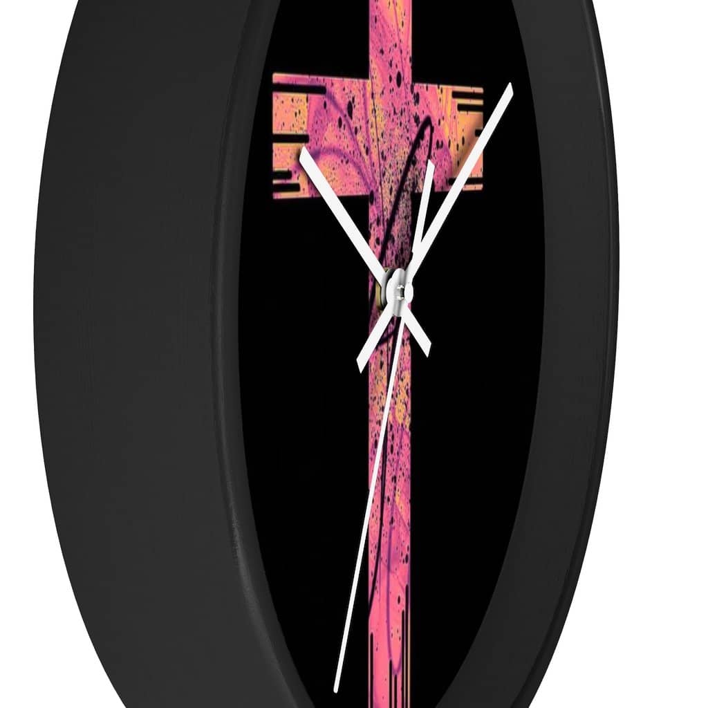 Wall Clock Pink Cross (3083275108452)