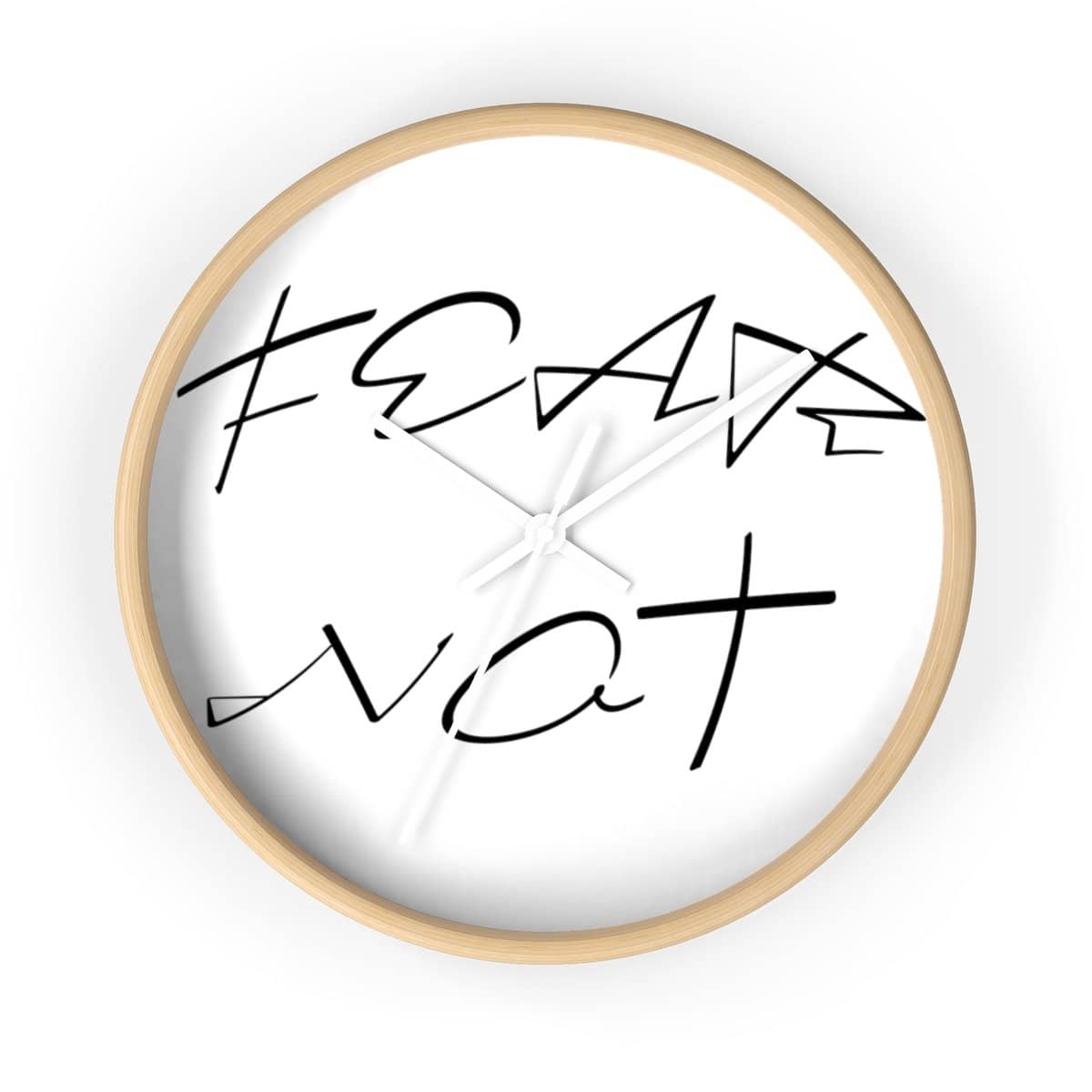 Wall clock "Fear Not" in 2 Frame Colors and 2 Hand Colors (4394316628062)