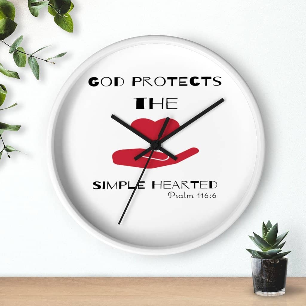 Wall Clock &quot;God Protects the Simple Hearted&quot; (3329333198948)