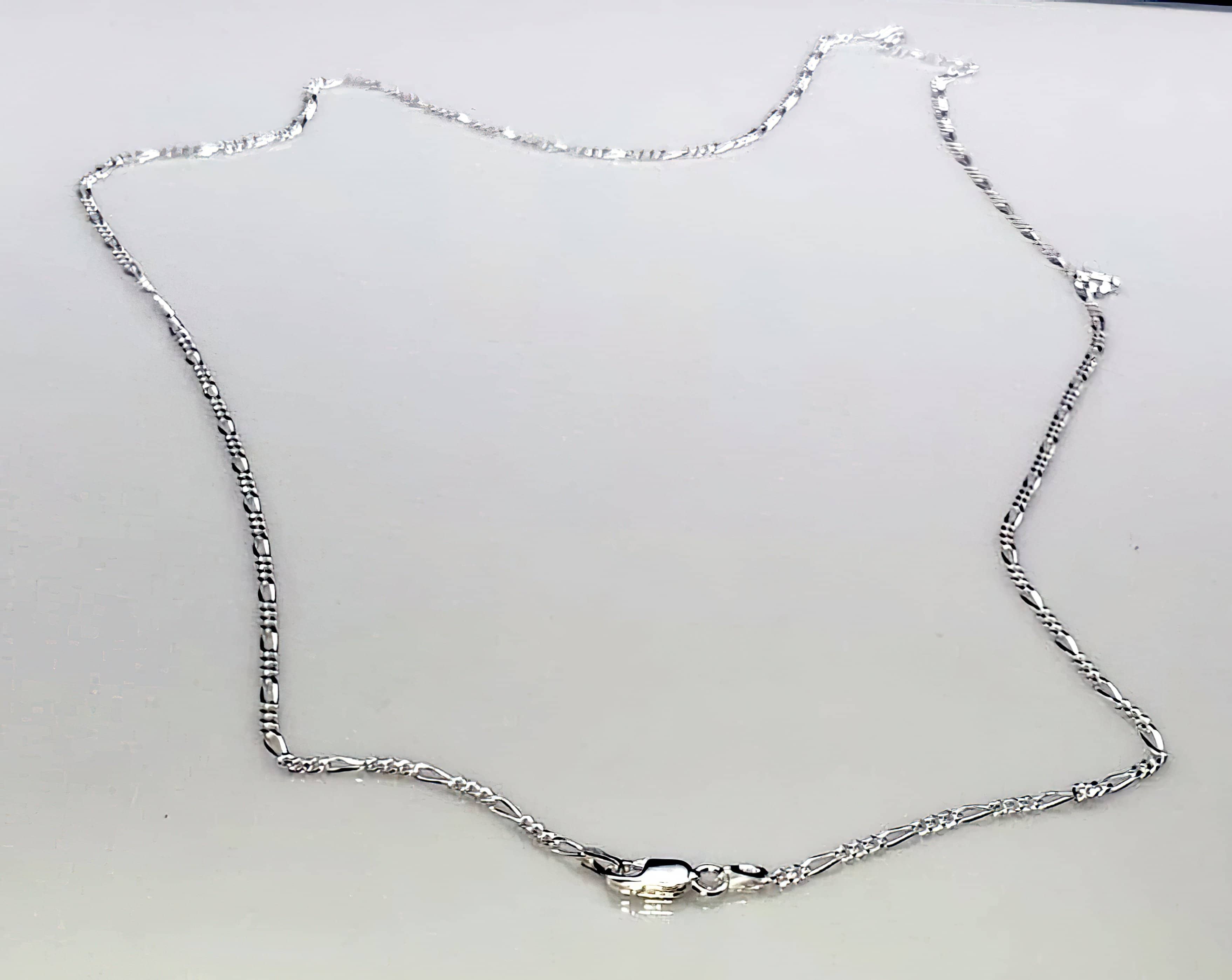 Figaro Chain 060-2.3MM  .925 Solid Sterling Silver 16"30" (4567875715166)