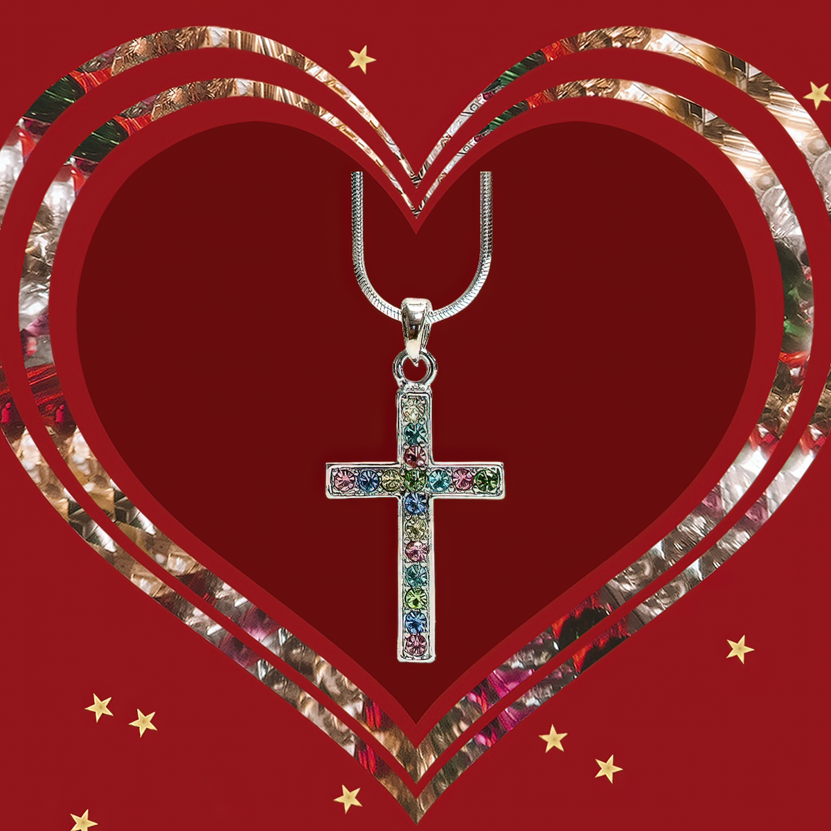 Christmas Cross Necklace