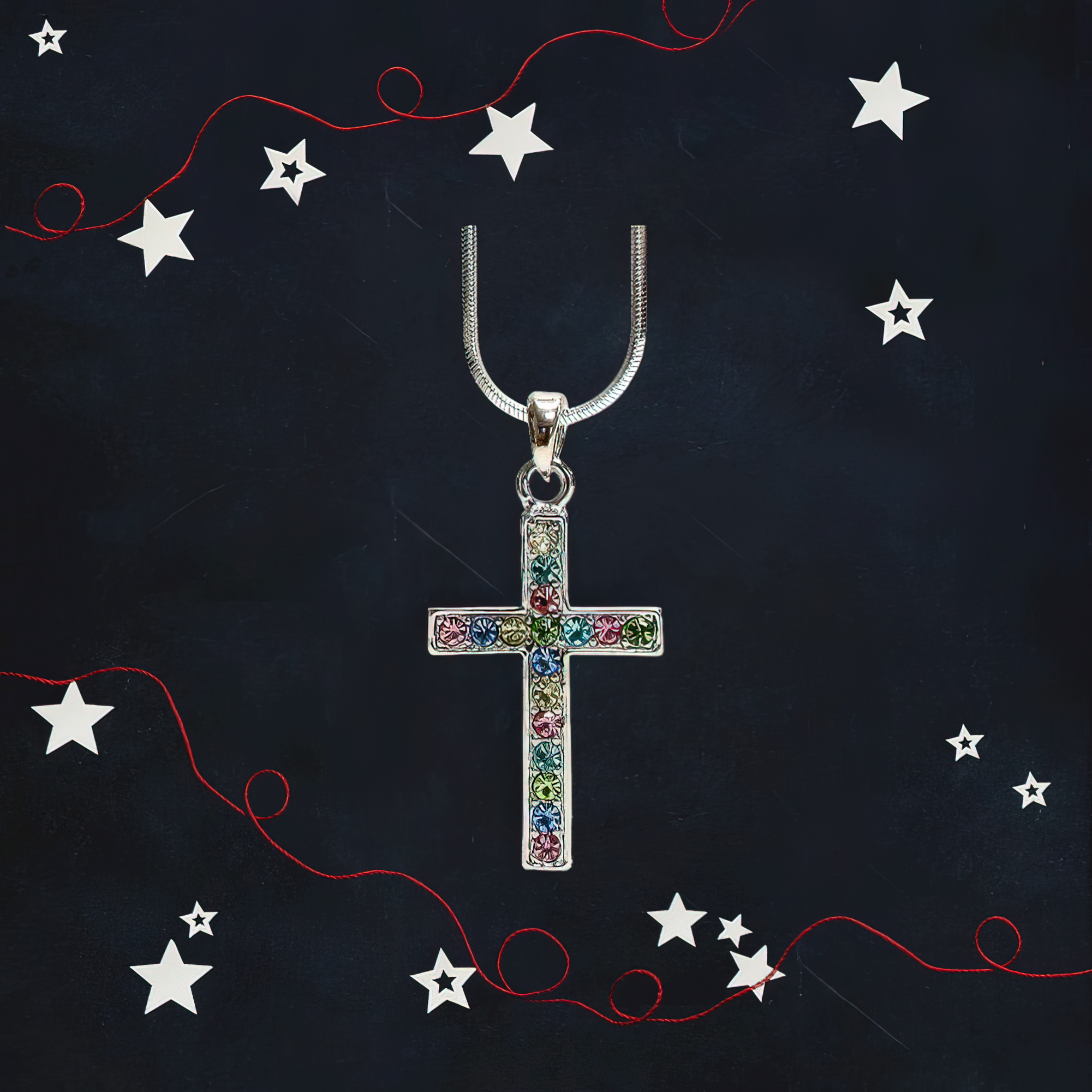 Christmas Cross Necklace