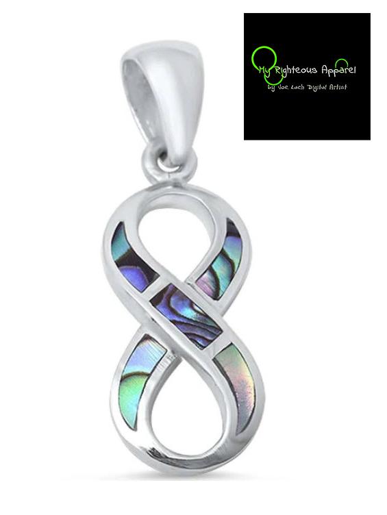 Abalone Infinity 925 Solid Sterling Silver Necklace (4703078023262)