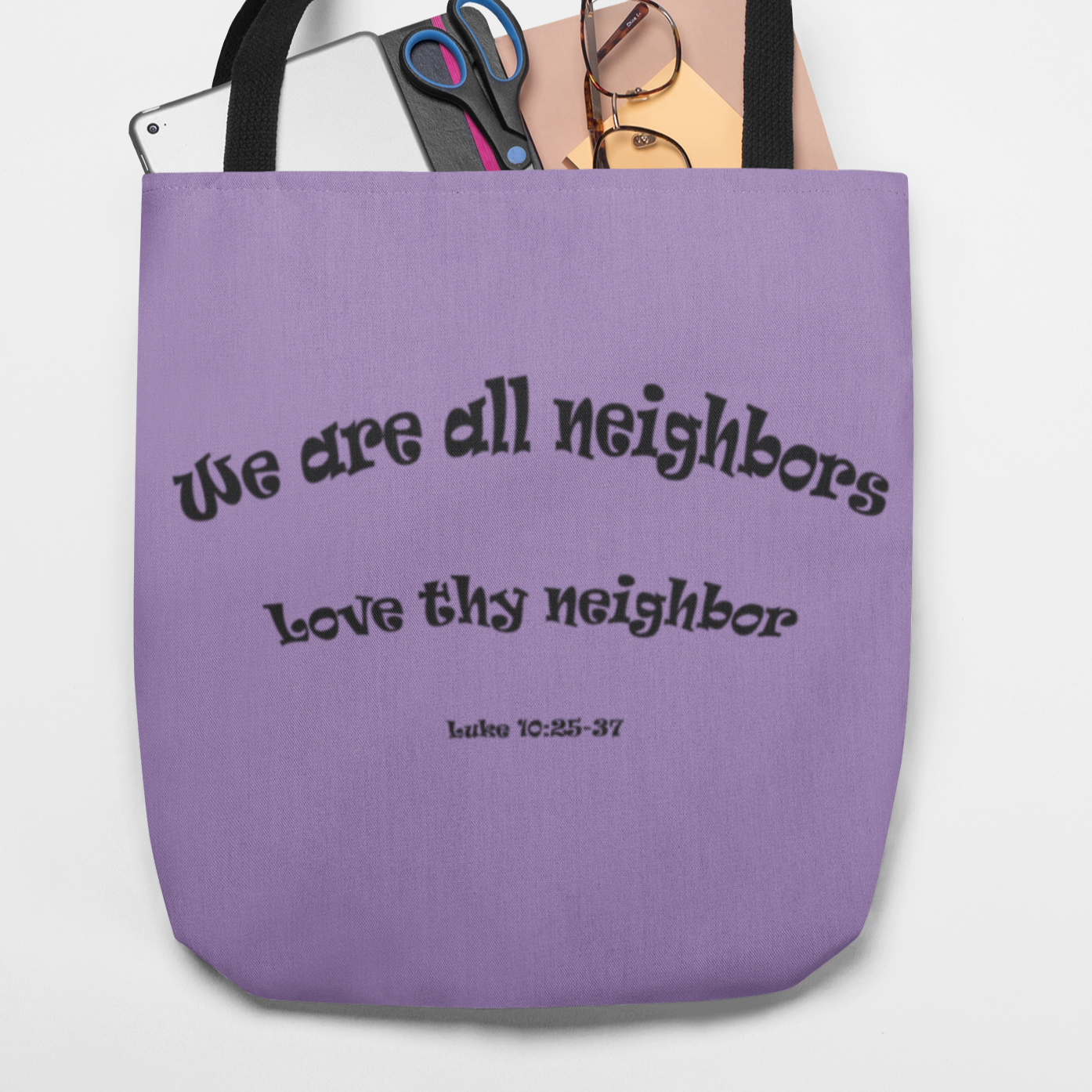 AOP Tote Bag " Neighbors" in 3 Sizes (4639395446878)
