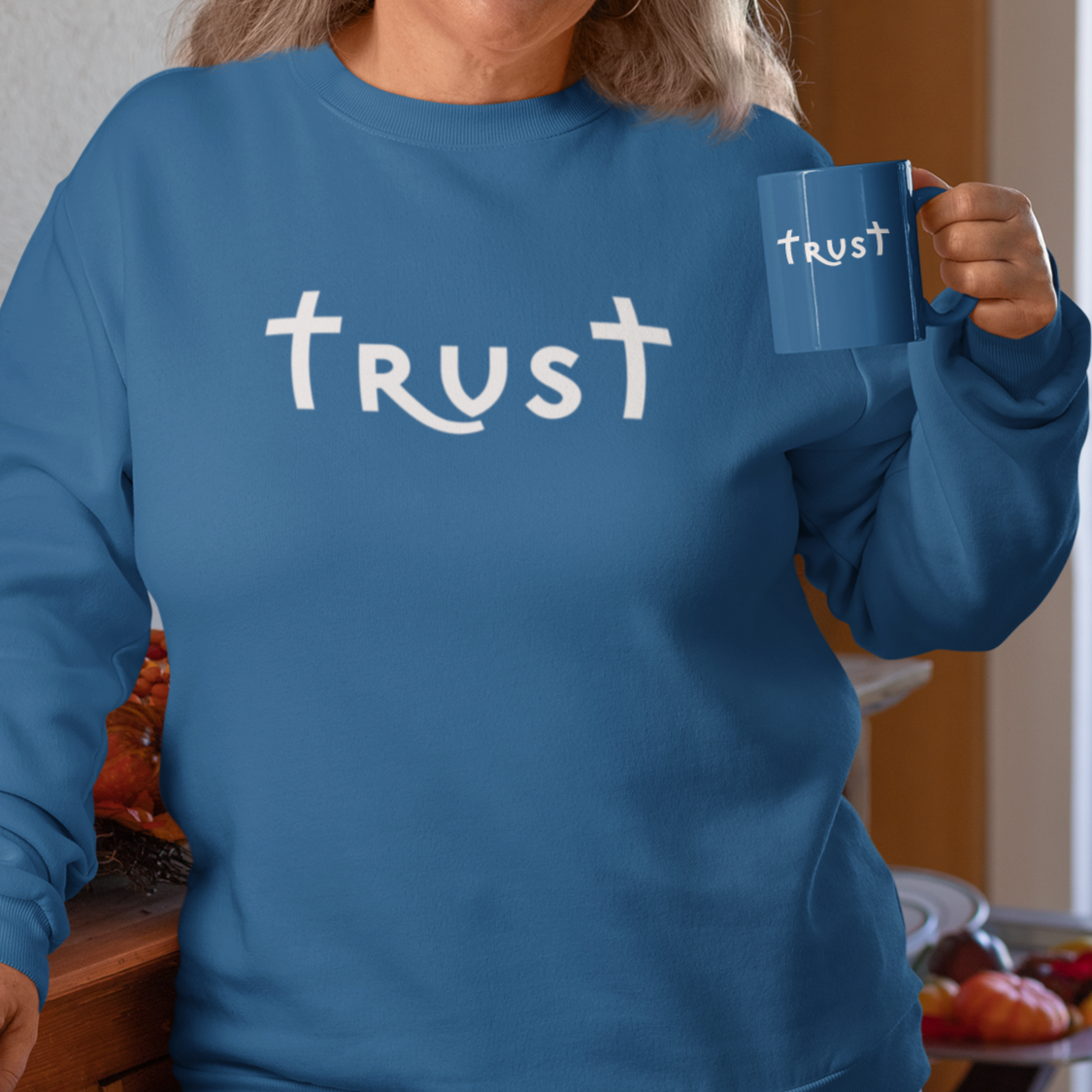 Heavy Blend™ Crewneck Sweatshirt "Trust" white font (4752275112030)