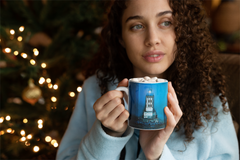 White Ceramic Mug Angels Gate Lighthouse 110z or 15oz Mug (3080965685348)