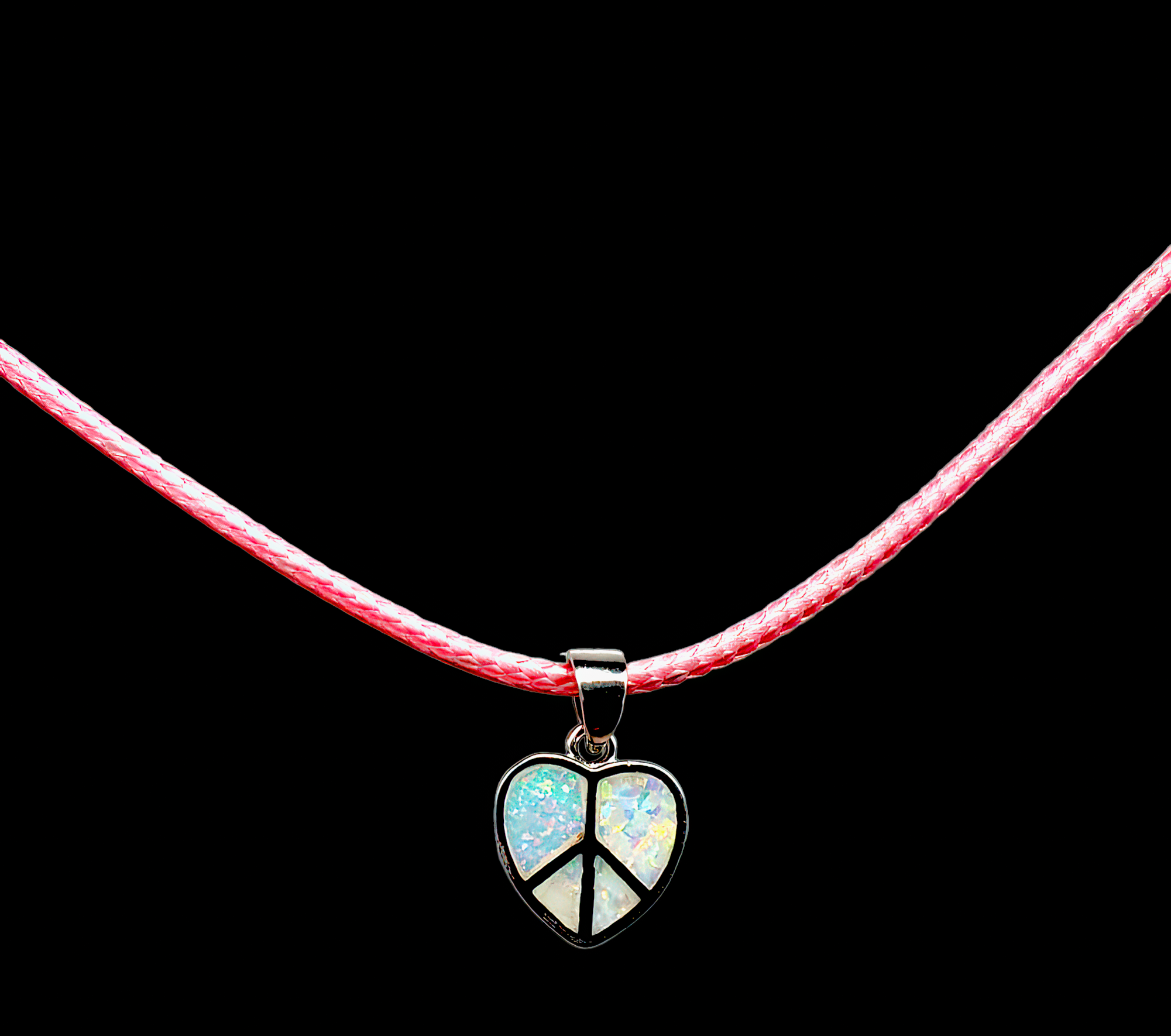 White Opal Heart 