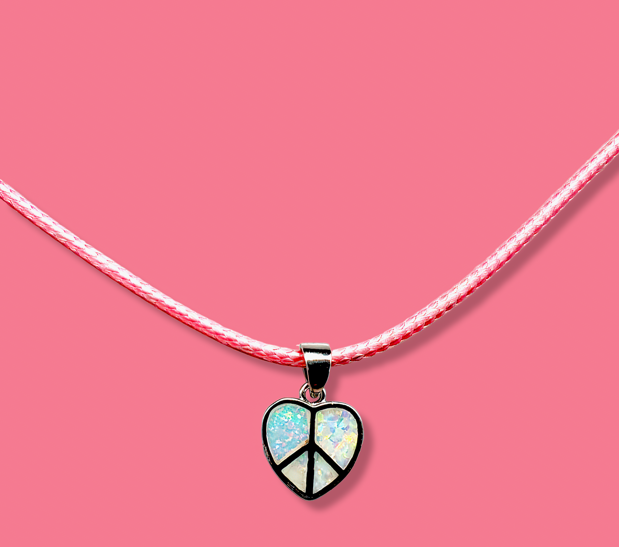 White Opal Heart 