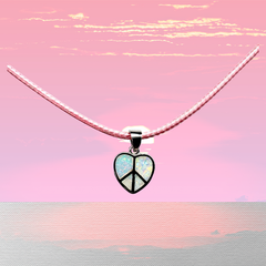 White Opal Heart 