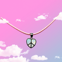 White Opal Heart 