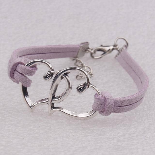 Double Heart Handmade Elastic Bracelet in 8 Colors Free Shipping from the USA (3522544861284)