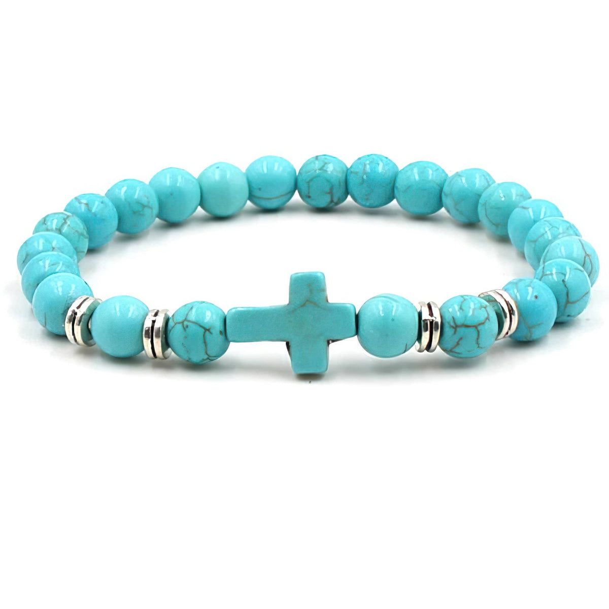 Turquoise Cross Bracelet (4474293616734)