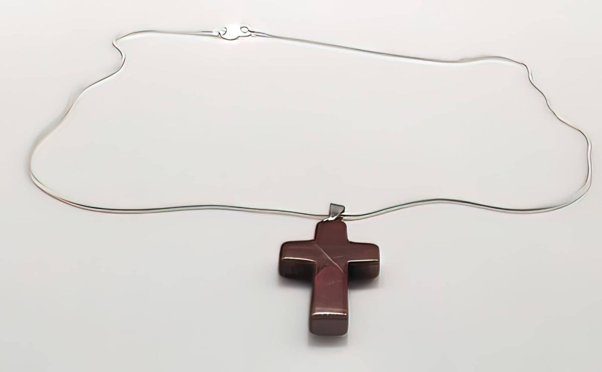 Red Jasper Cross Necklace 1.6 inch Cross Charm