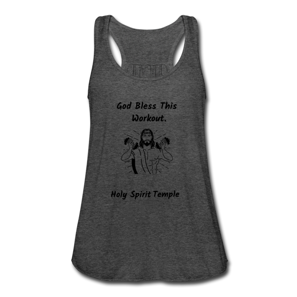 Bella &amp; Canvas Women&#39;s Flowy Tank Top &quot;god Bless this Workout&quot; in Pink - deep heather