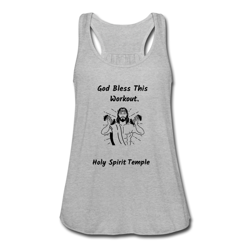 Bella &amp; Canvas Women&#39;s Flowy Tank Top &quot;god Bless this Workout&quot; in Pink - heather gray