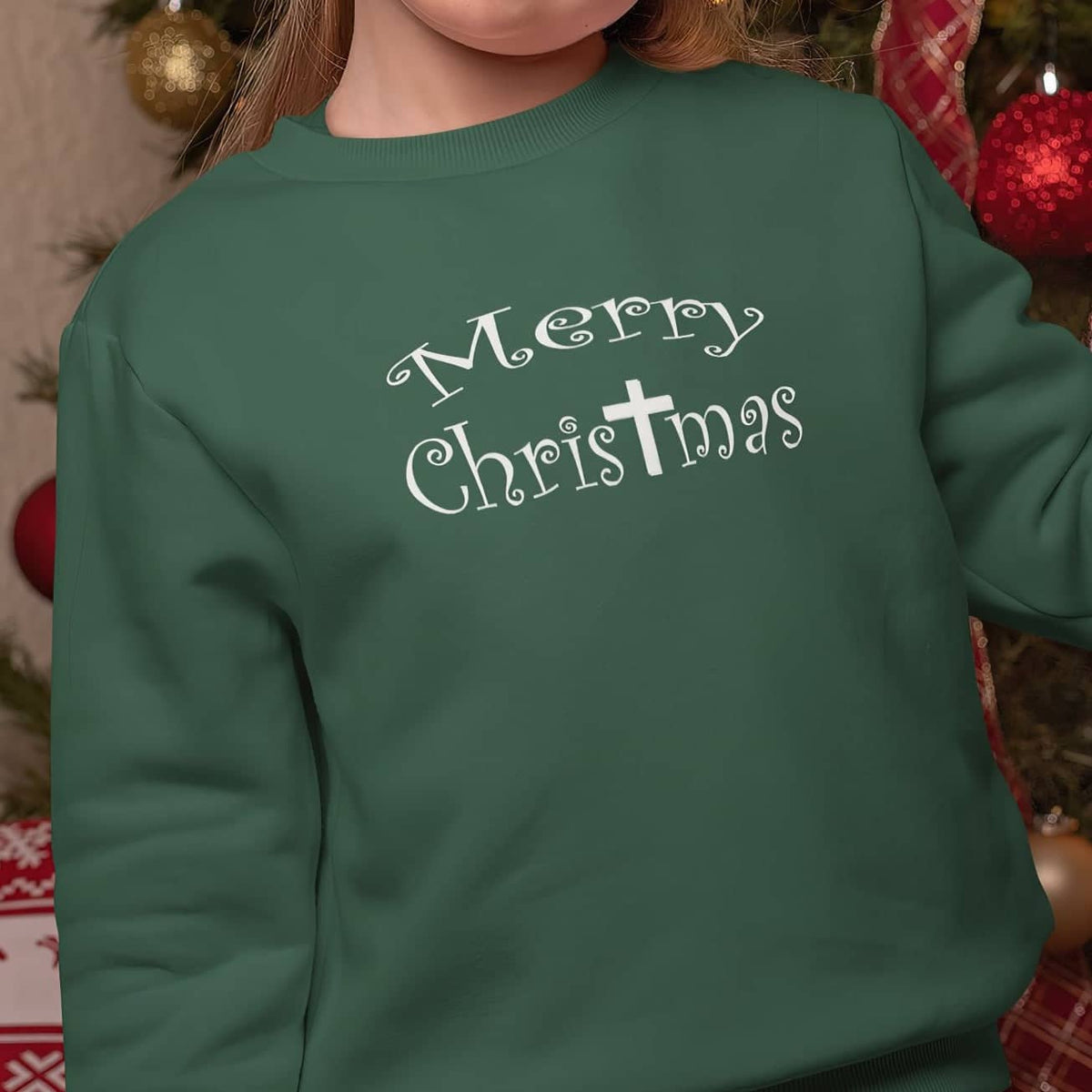 Kids&#39; Crewneck Sweatshirt &quot;Merry Christmas&quot; wf