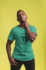 Bella & Canvas 3001 T-Shirt Jesus Saves in 14 Colors and 7 Sizes T-Shirt (3342719811684)