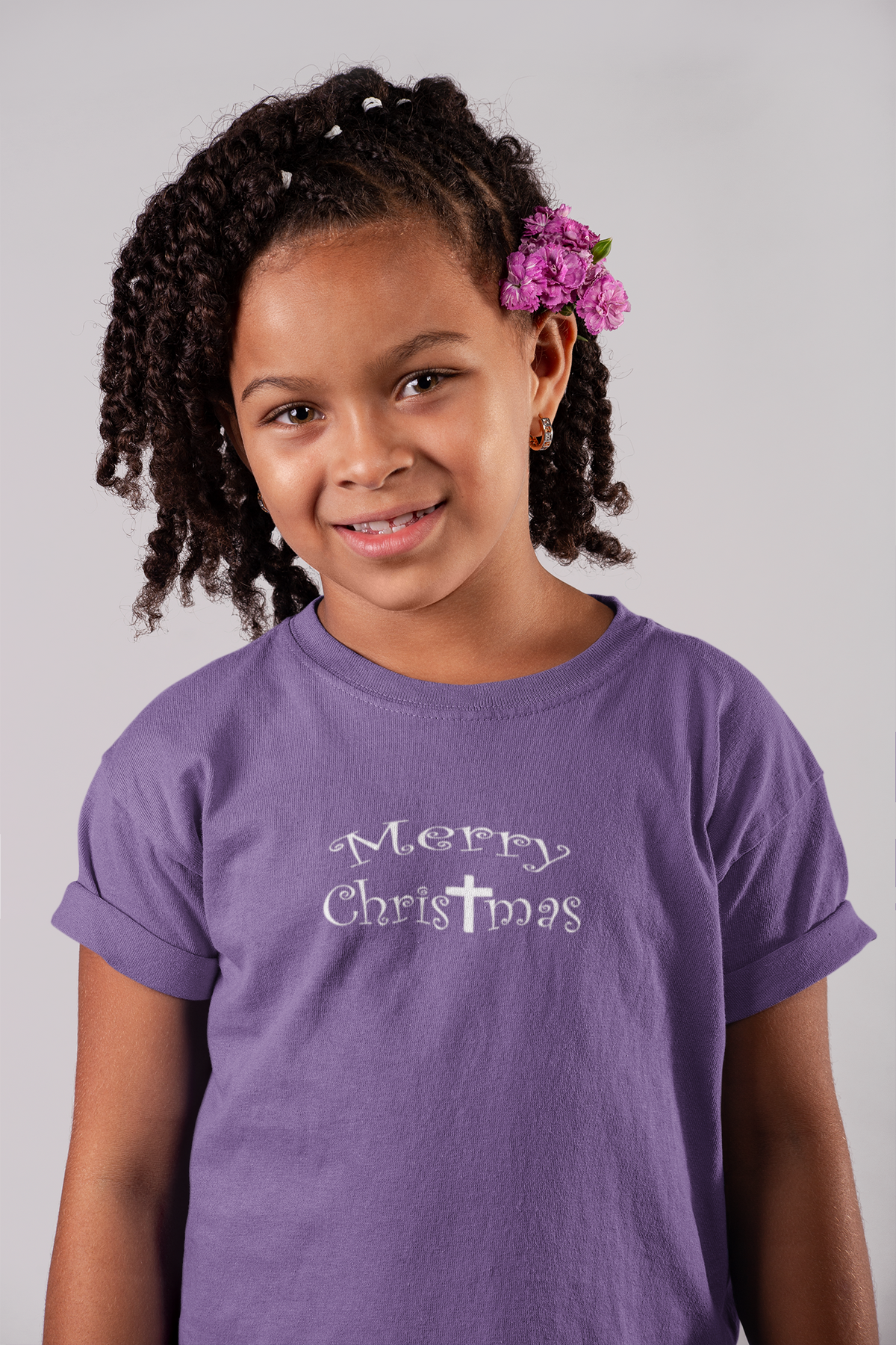 Girls Princess Tee &quot;Merry Christmas&quot; in 7 Colors and 5 Sizes (4339515490398)