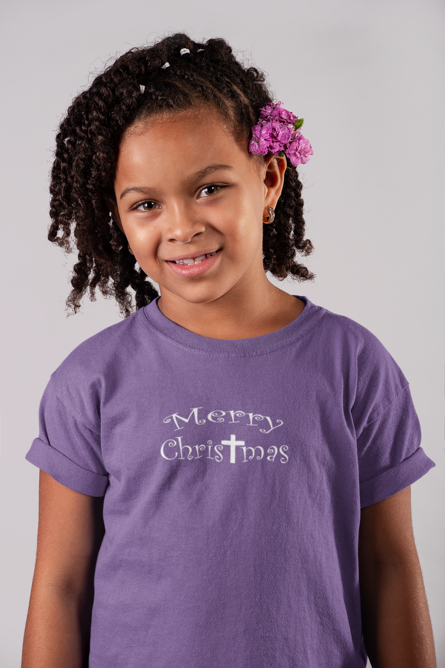 Girls Princess Tee "Merry Christmas" in 7 Colors and 5 Sizes (4339515490398)