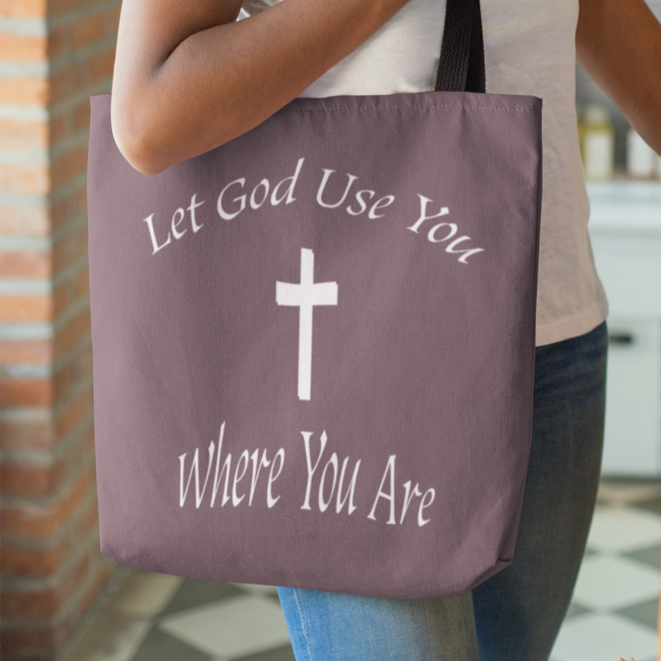 AOP Tote Bag "Let God Use You" in 3 Sizes (3931393949790)