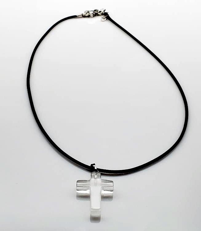 White Quartz Gemstone Cross Rope Chain Necklace Free Shipping from the USA (4647129251934)