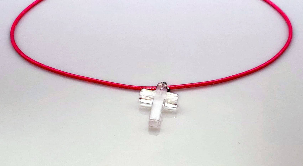 White Quartz Gemstone Cross Rope Chain Necklace Free Shipping from the USA (4647129251934)
