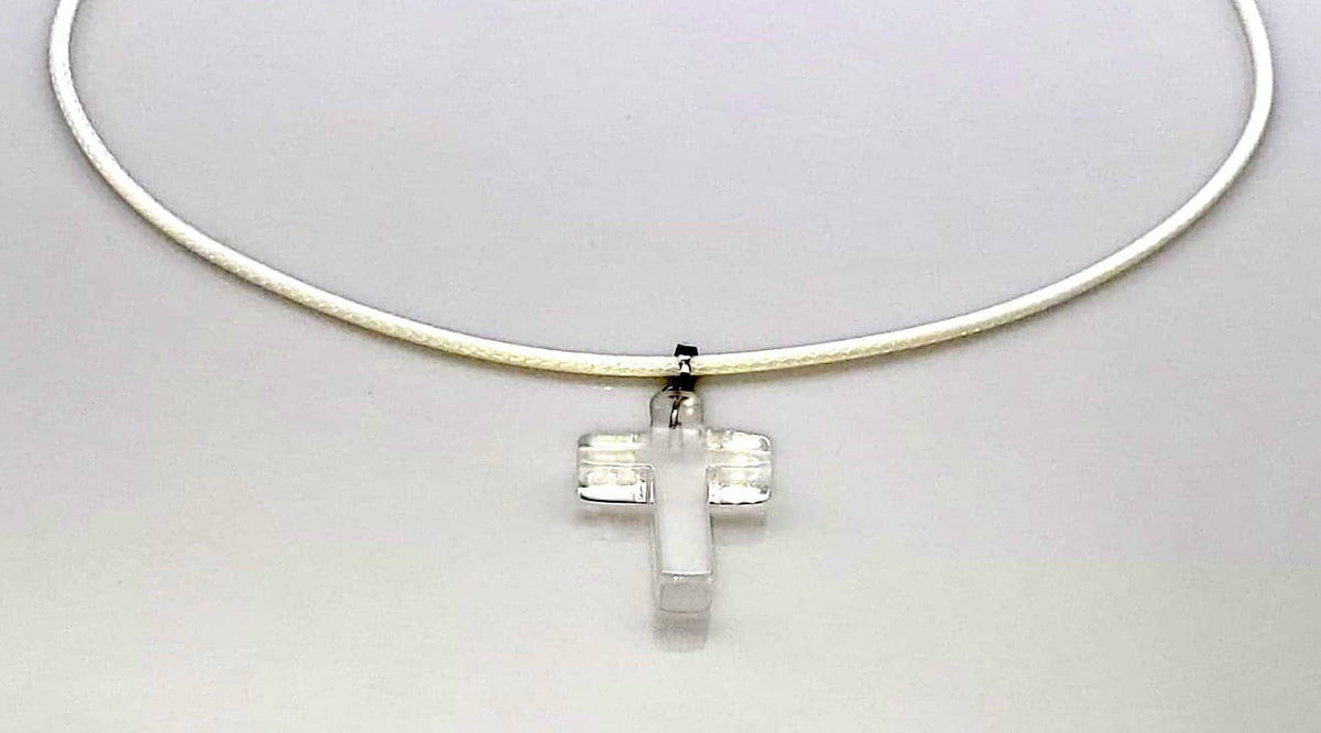 White Quartz Gemstone Cross Rope Chain Necklace Free Shipping from the USA (4647129251934)